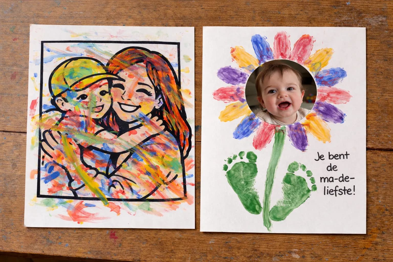 Mother's Day craft with the Dutch text Je bent de ma-de-liefste