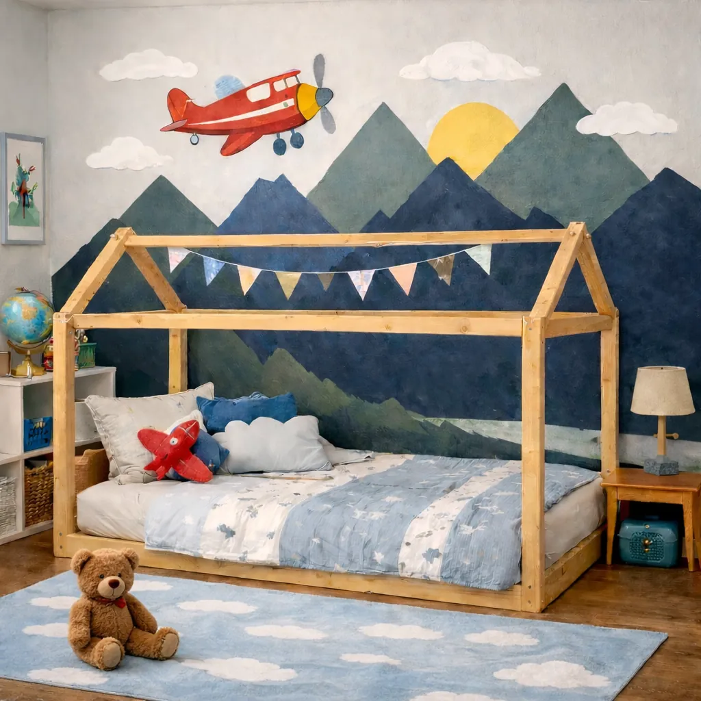Pim's children's room with airplane theme