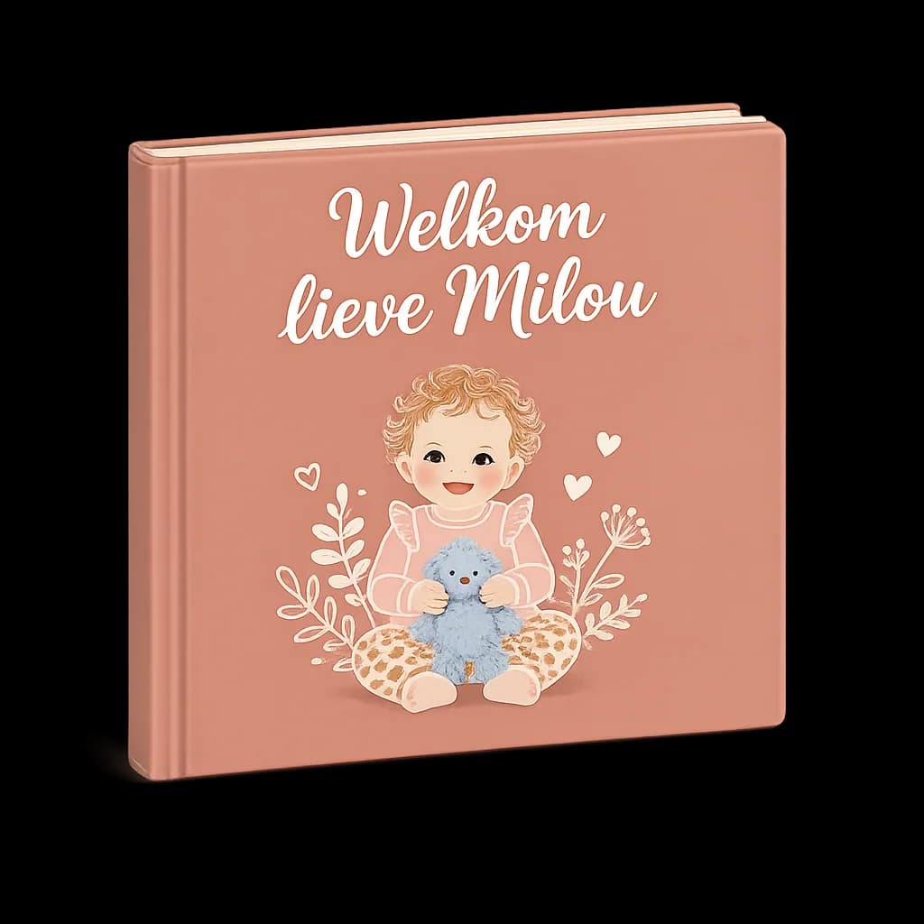 Three-dimensional cover of the personalized book Welcome, sweet Milou