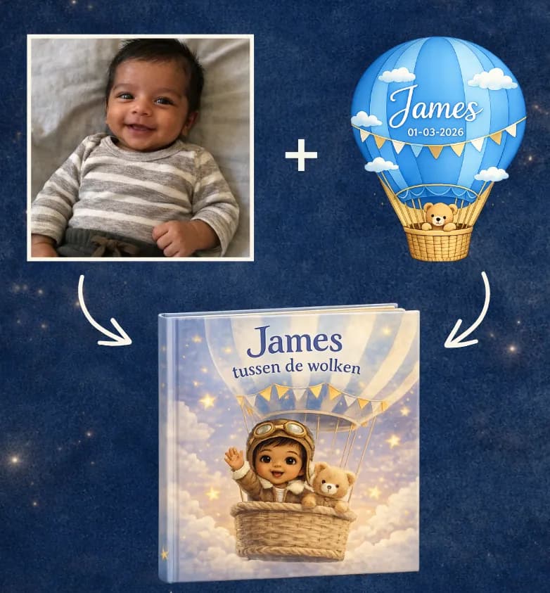 James in a hot air balloon above Amsterdam