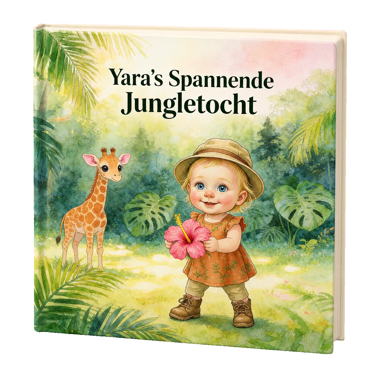Cover of Yara’s personalized children’s book in a jungle style