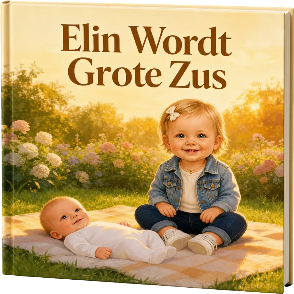 3D rendering of the personalized book Elin wordt grote zus