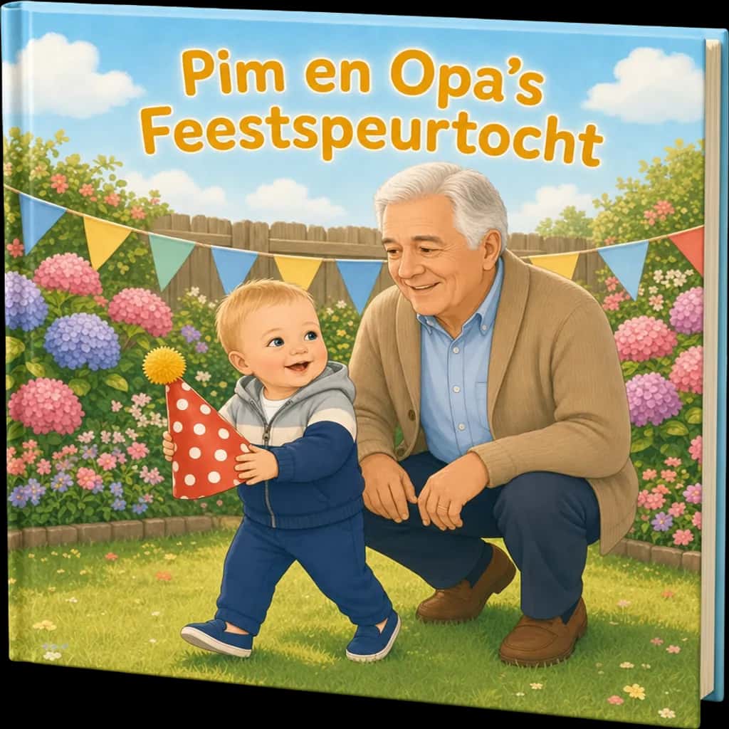 De gepersonaliseerde cover Pim en Opa's Feestspeurtocht