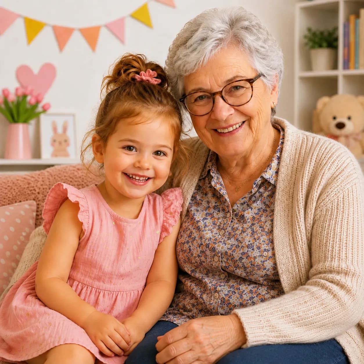 Foto van Sarah en oma als basis voor hun gepersonaliseerde boek